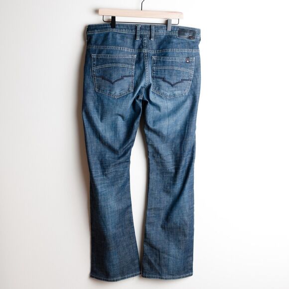 Buffalo David Bitton King-X Jeans Mens 36x32 Blue Basic Slim Boot Stretch Dark - Picture 6 of 15